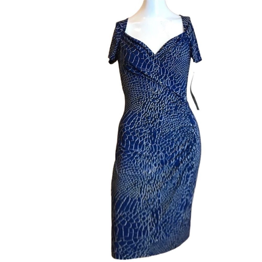 Kamali Kulture Blue & White Ruched Dress Sz.XS NWT